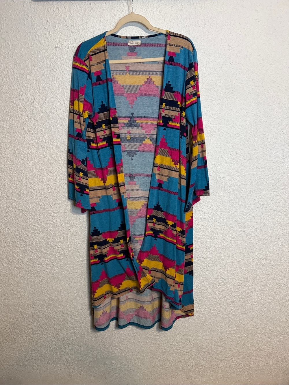 LuLaRoe Open-Front Cardigan - Blue, Pink, Yellow, Black